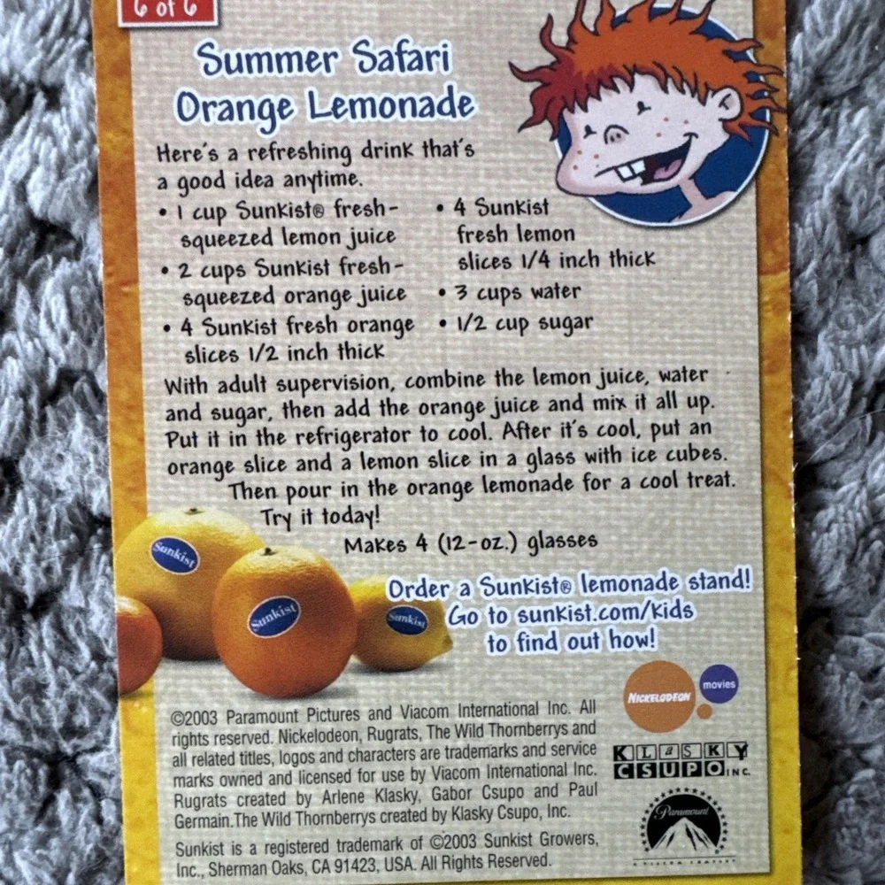 2003 Sunkist Rugrats Go Wild Movie  Chuckle, Angelica, Eliza (Not Sealed)